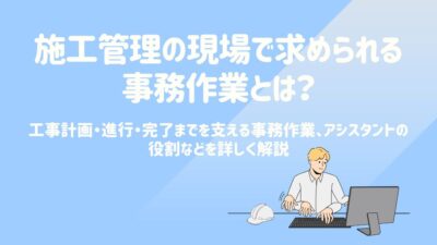 施工管理の現場で求められる事務作業とは？工事計画・進行・完了までを支える事務作業、アシスタントの役割などを詳しく解説