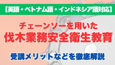 【外国語対応】チェーンソーを用いて行う伐木等の業務従事者安全衛生教育の受講するメリットなどを徹底解説！